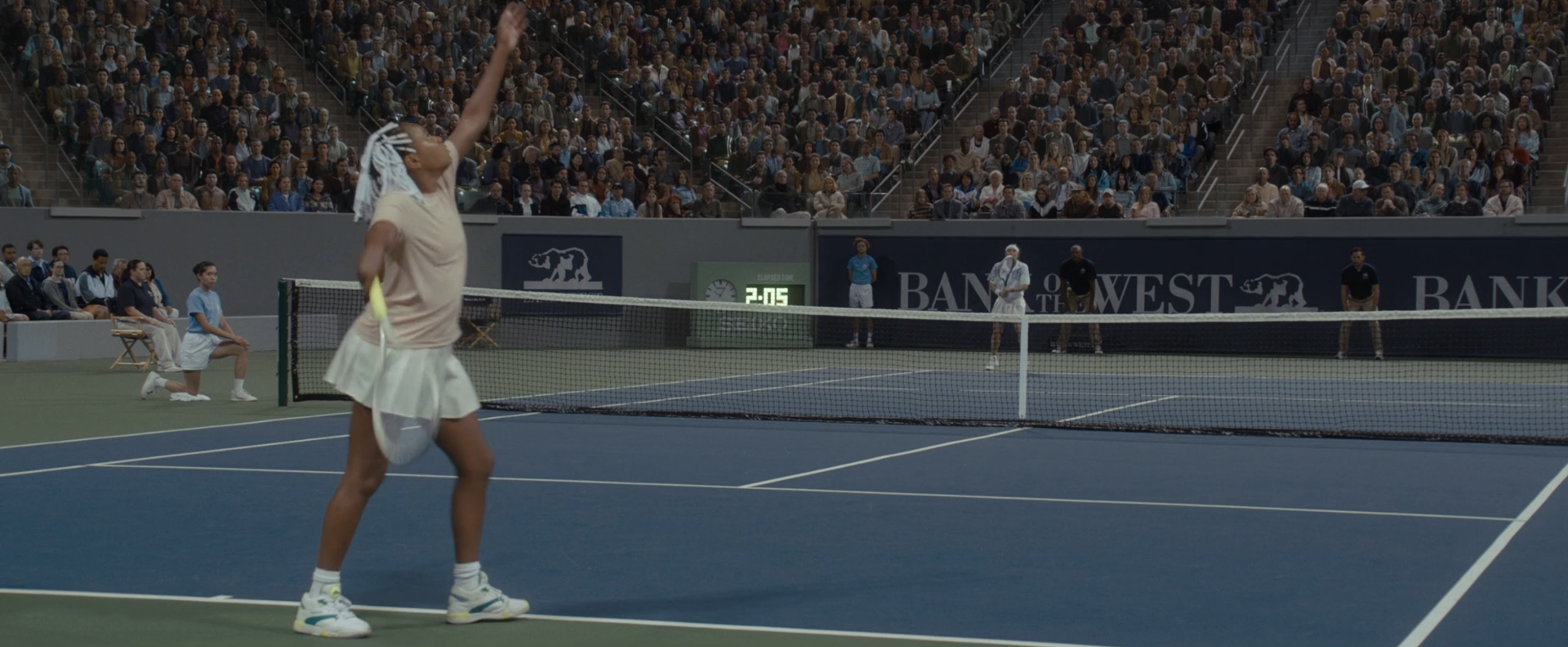 Venus Williams serving in King Richard